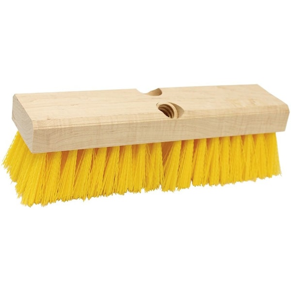 10 in Deck Scrub, Wood Block, Synthetic Fill, 12PK
